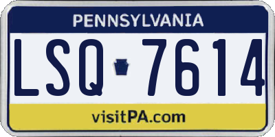 PA license plate LSQ7614