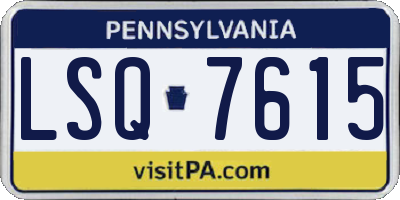 PA license plate LSQ7615