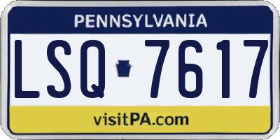 PA license plate LSQ7617