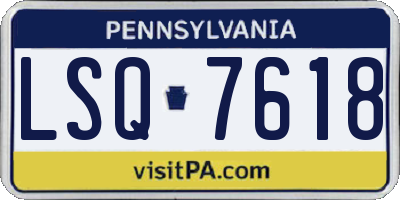 PA license plate LSQ7618