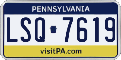 PA license plate LSQ7619