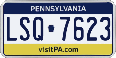 PA license plate LSQ7623