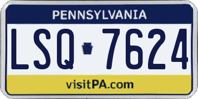 PA license plate LSQ7624
