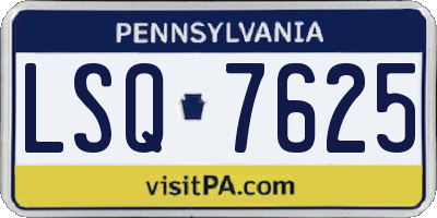 PA license plate LSQ7625