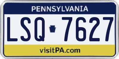 PA license plate LSQ7627