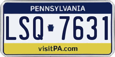 PA license plate LSQ7631