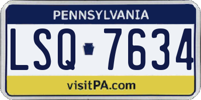 PA license plate LSQ7634