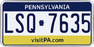 PA license plate LSQ7635