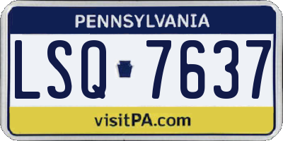 PA license plate LSQ7637