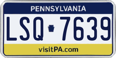 PA license plate LSQ7639
