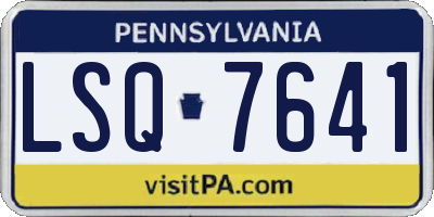 PA license plate LSQ7641