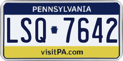 PA license plate LSQ7642