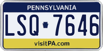 PA license plate LSQ7646