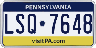 PA license plate LSQ7648