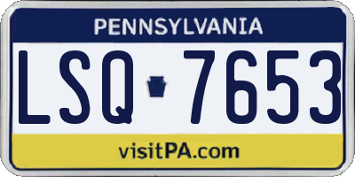 PA license plate LSQ7653
