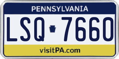 PA license plate LSQ7660