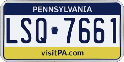 PA license plate LSQ7661