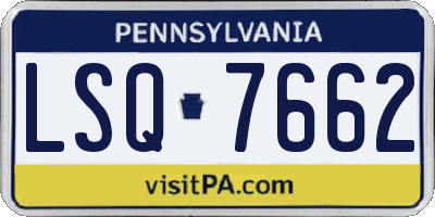 PA license plate LSQ7662