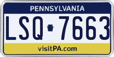 PA license plate LSQ7663