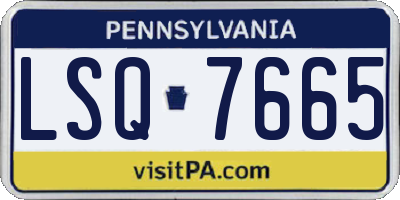 PA license plate LSQ7665