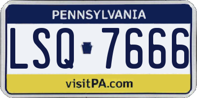 PA license plate LSQ7666