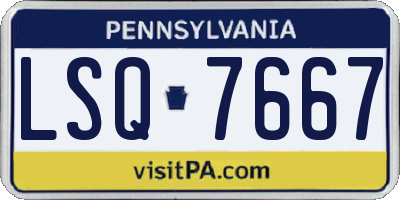 PA license plate LSQ7667