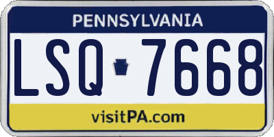 PA license plate LSQ7668