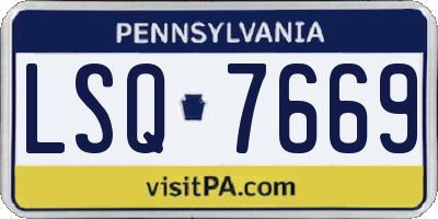 PA license plate LSQ7669