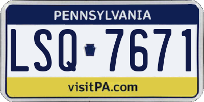 PA license plate LSQ7671