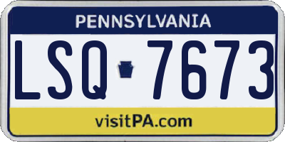 PA license plate LSQ7673
