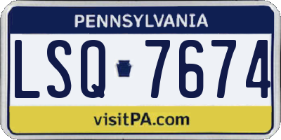 PA license plate LSQ7674
