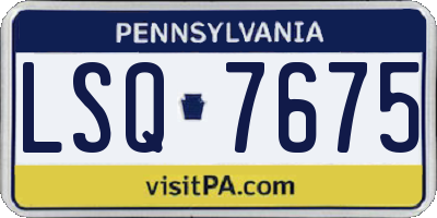 PA license plate LSQ7675