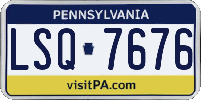 PA license plate LSQ7676