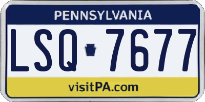 PA license plate LSQ7677