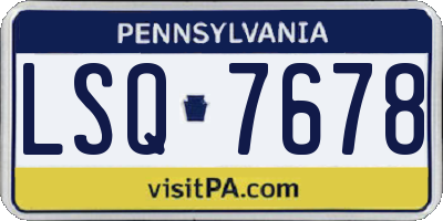 PA license plate LSQ7678