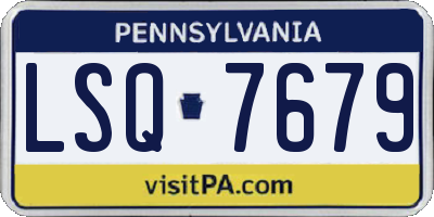 PA license plate LSQ7679