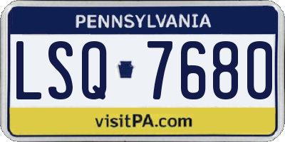 PA license plate LSQ7680