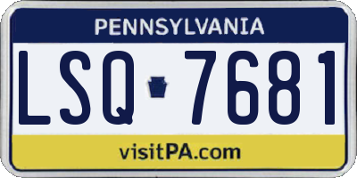 PA license plate LSQ7681