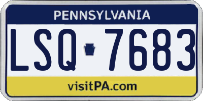 PA license plate LSQ7683