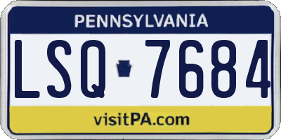 PA license plate LSQ7684