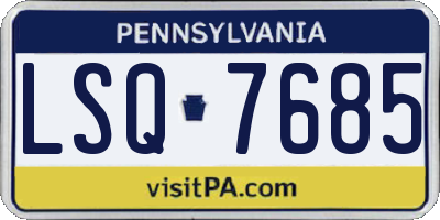 PA license plate LSQ7685
