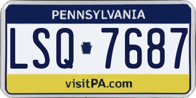 PA license plate LSQ7687