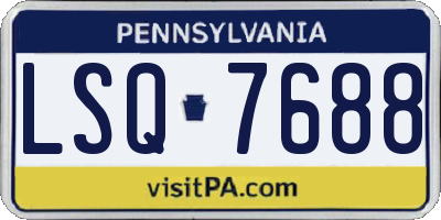 PA license plate LSQ7688