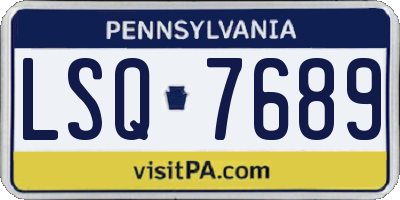 PA license plate LSQ7689