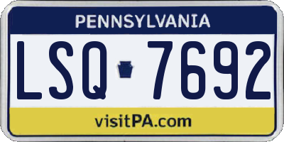 PA license plate LSQ7692