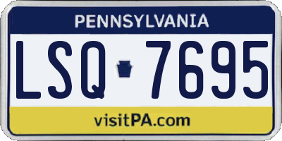 PA license plate LSQ7695