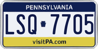 PA license plate LSQ7705
