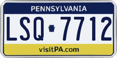 PA license plate LSQ7712