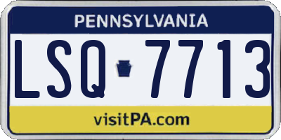PA license plate LSQ7713
