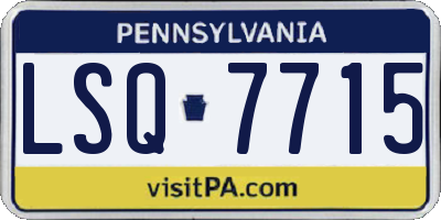 PA license plate LSQ7715